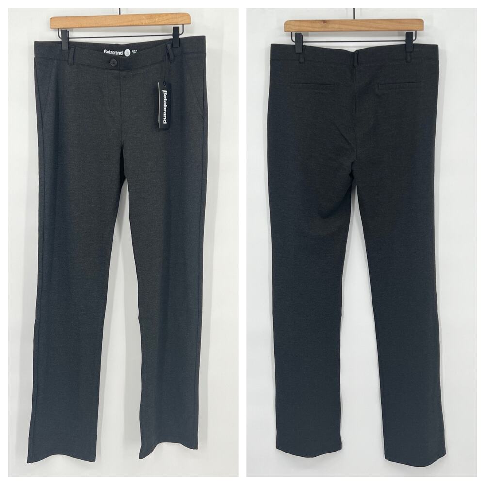 NEW Betabrand Heathered Gray Yoga Dress Pants Women's Size XL Long